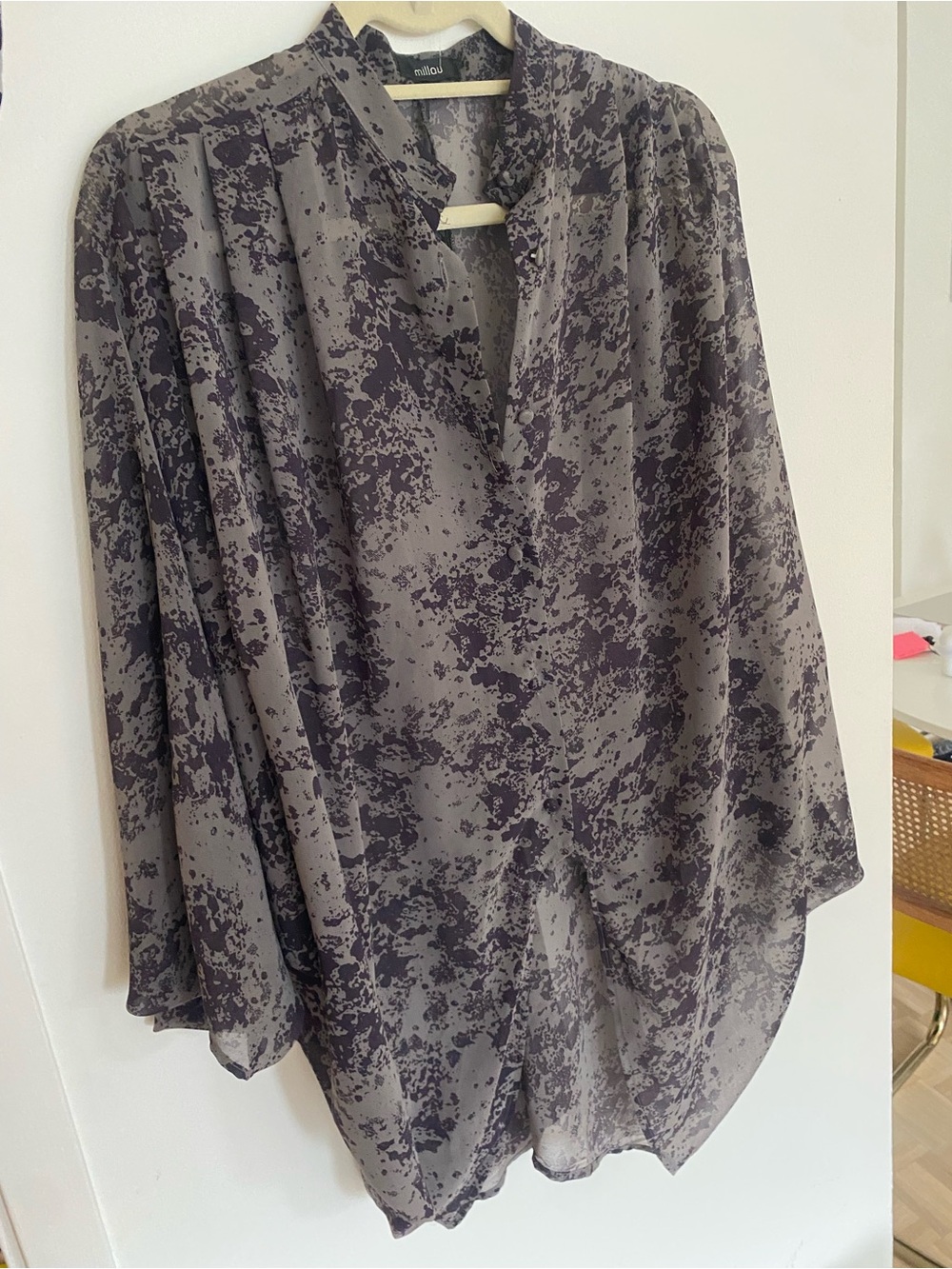 Millau Gray and Black Abstract-Print Tunic